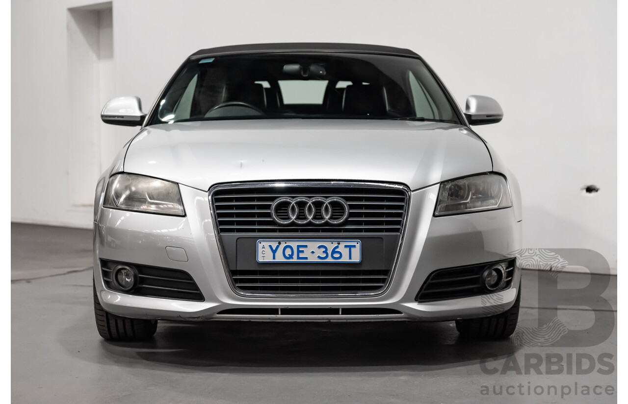 12/2008 Audi A3 2.0 TFSI Ambition 8P 2d Cabriolet Ice Silver Metallic Turbo 2.0L