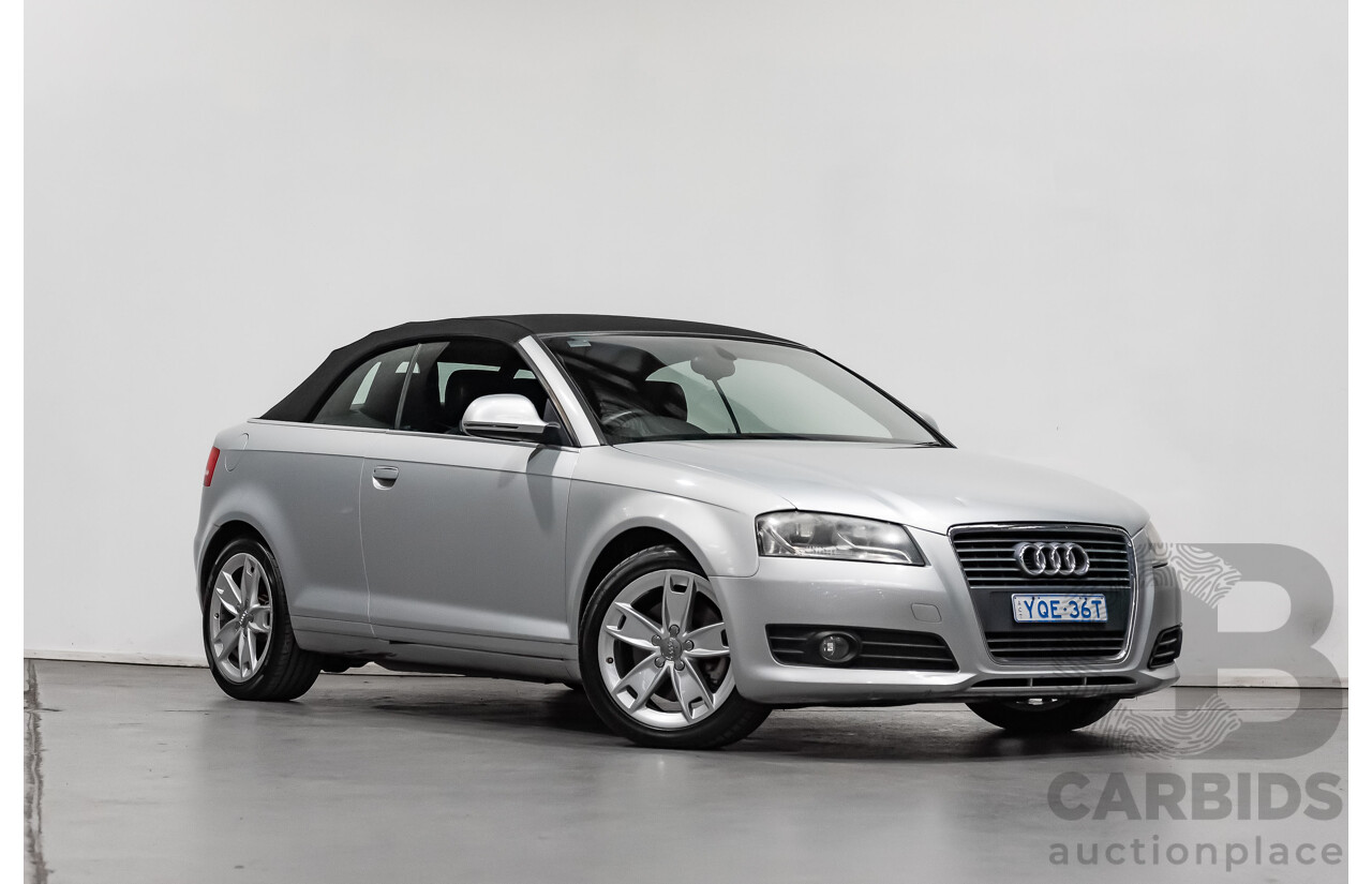 12/2008 Audi A3 2.0 TFSI Ambition 8P 2d Cabriolet Ice Silver Metallic Turbo 2.0L