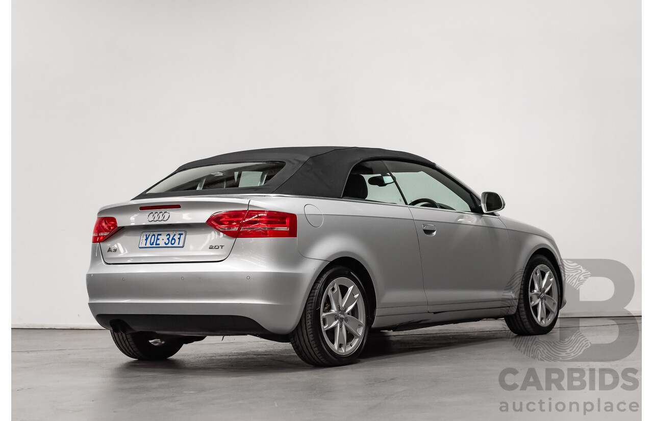 12/2008 Audi A3 2.0 TFSI Ambition 8P 2d Cabriolet Ice Silver Metallic Turbo 2.0L