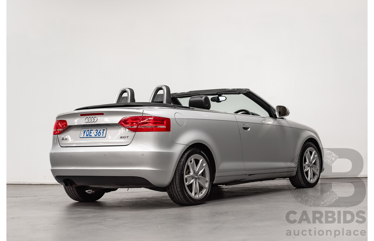 12/2008 Audi A3 2.0 TFSI Ambition 8P 2d Cabriolet Ice Silver Metallic Turbo 2.0L
