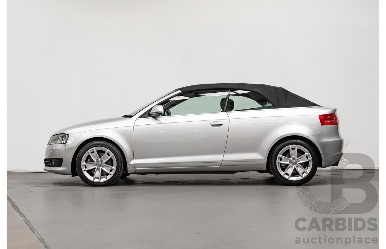 12/2008 Audi A3 2.0 TFSI Ambition 8P 2d Cabriolet Ice Silver Metallic Turbo 2.0L