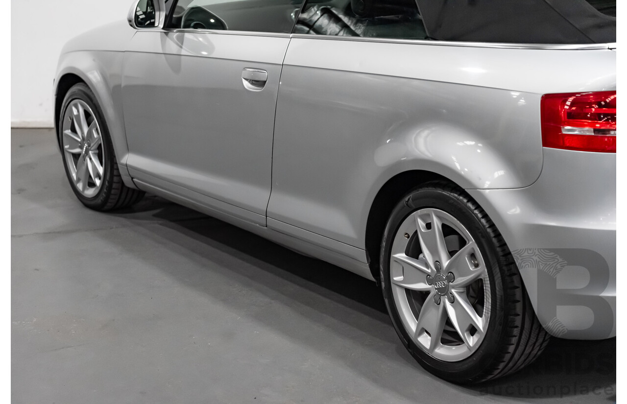 12/2008 Audi A3 2.0 TFSI Ambition 8P 2d Cabriolet Ice Silver Metallic Turbo 2.0L