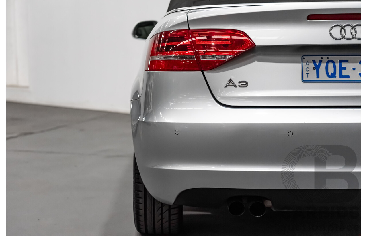 12/2008 Audi A3 2.0 TFSI Ambition 8P 2d Cabriolet Ice Silver Metallic Turbo 2.0L