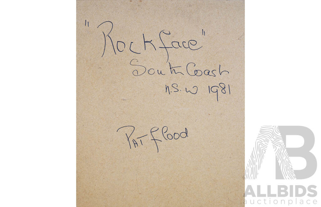 Pat Vaughan Flood (1919-2017), Rock Face - South Coast NSW 1981, Mixed Media on Paper
