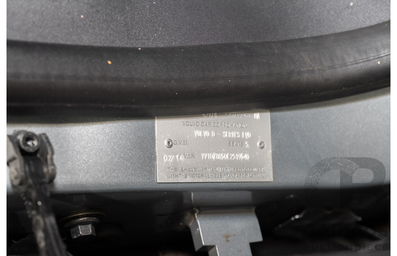 7/2014 Volvo XC60 D4 Luxury DZ 4d Wagon Metallic Silver Turbo Diesel 2.0L