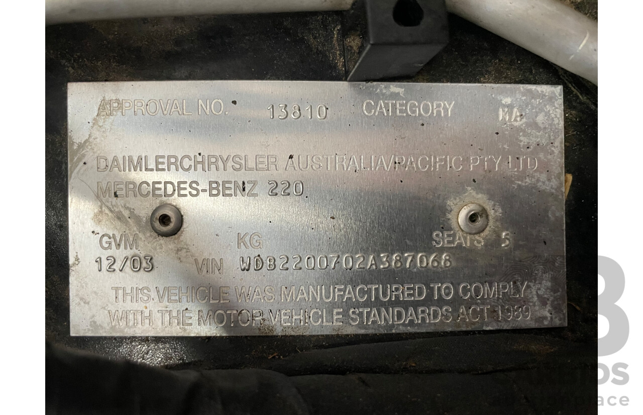 12/2003 Mercedes-Benz S430  W220 4d Sedan Black 4.3L