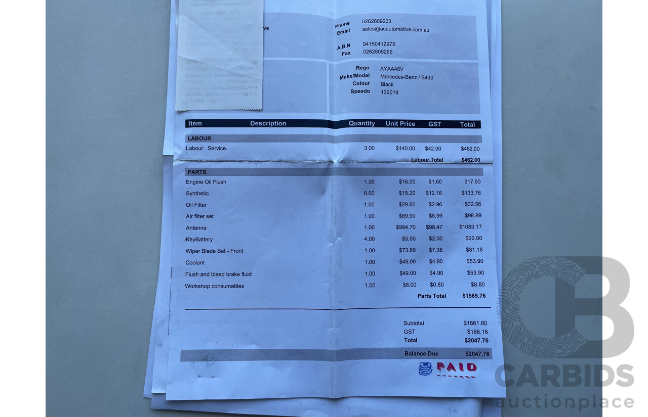 12/2003 Mercedes-Benz S430  W220 4d Sedan Black 4.3L