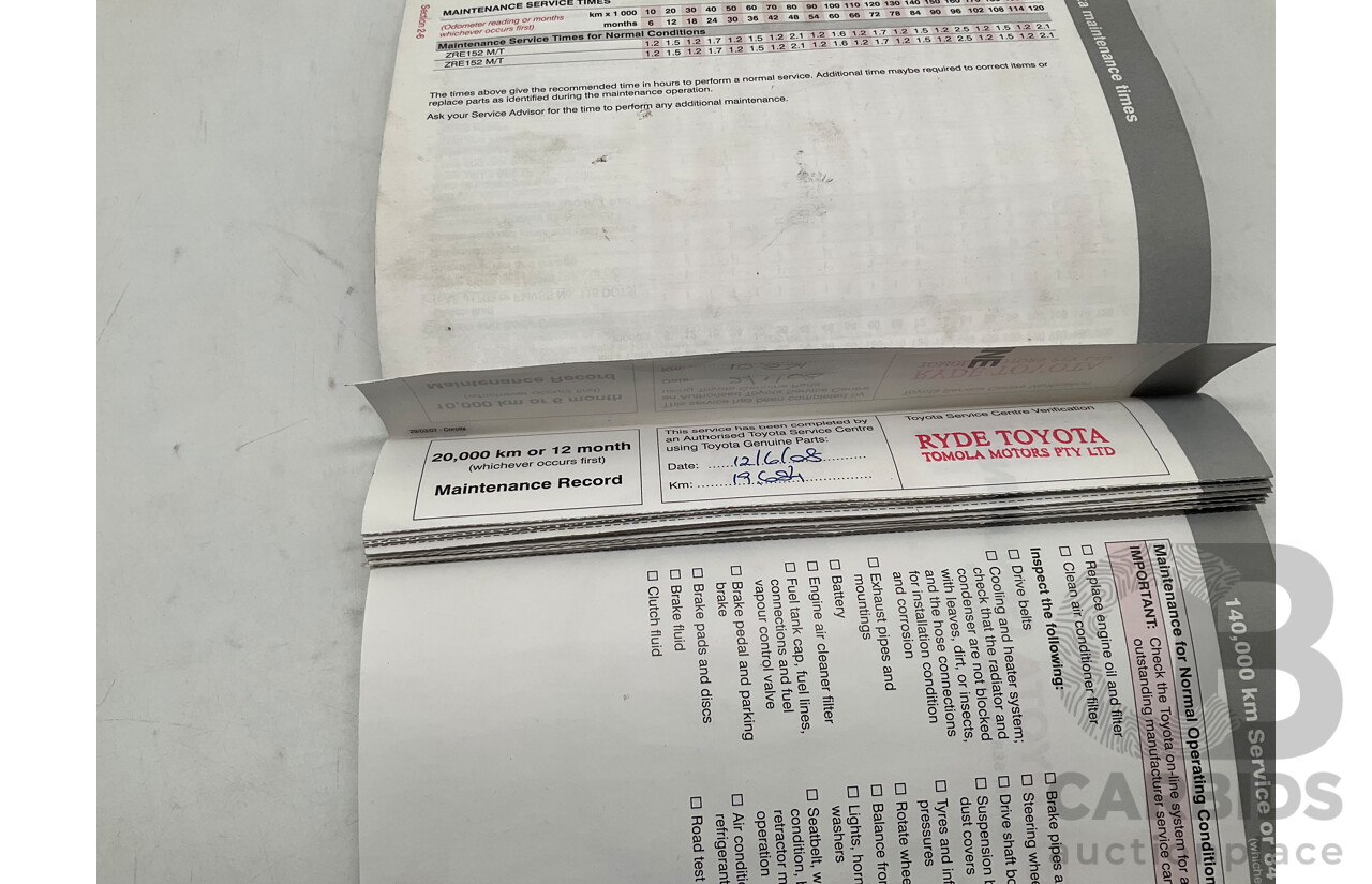 5/2007 Toyota Corolla Ascent ZRE152R 4d Sedan Grey 1.8L