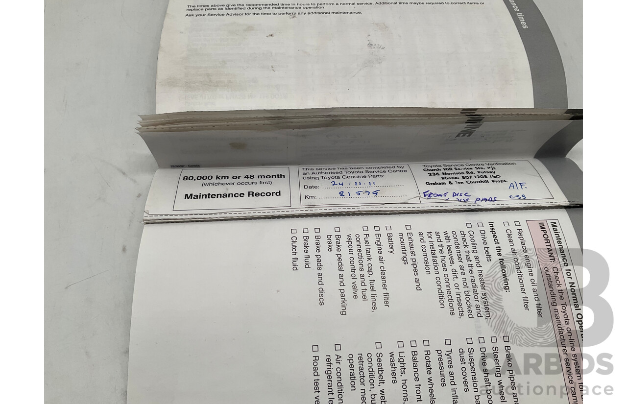 5/2007 Toyota Corolla Ascent ZRE152R 4d Sedan Grey 1.8L