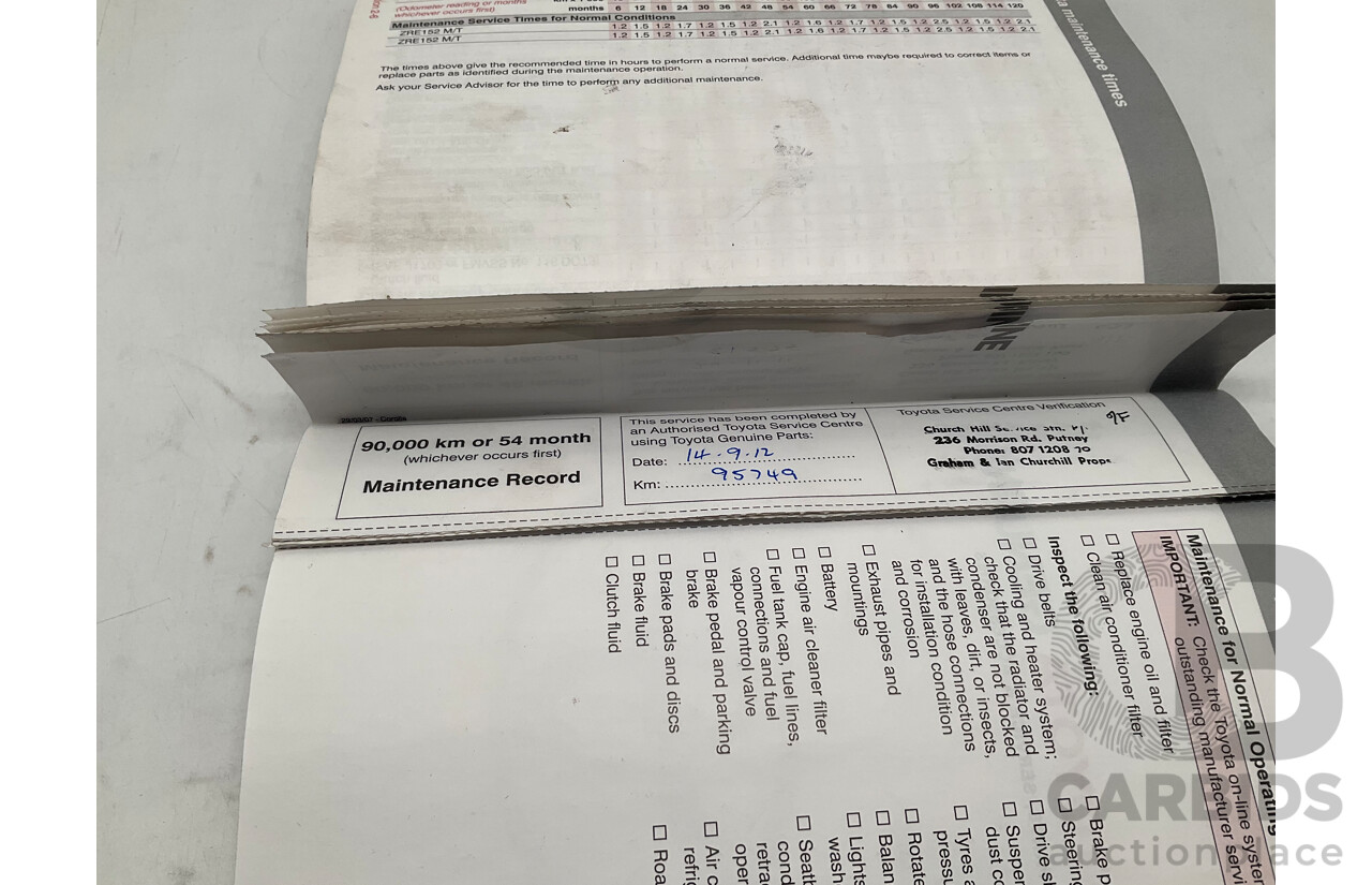 5/2007 Toyota Corolla Ascent ZRE152R 4d Sedan Grey 1.8L