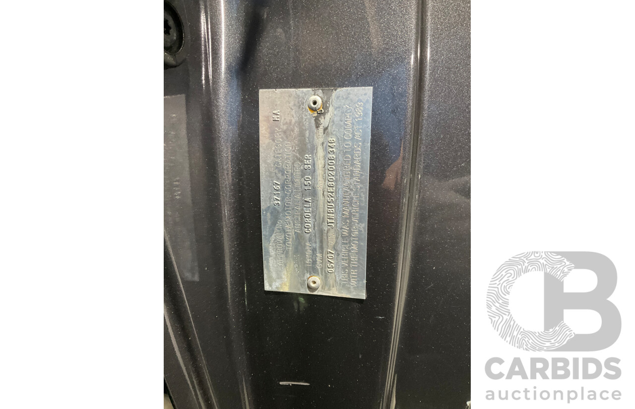 5/2007 Toyota Corolla Ascent ZRE152R 4d Sedan Grey 1.8L