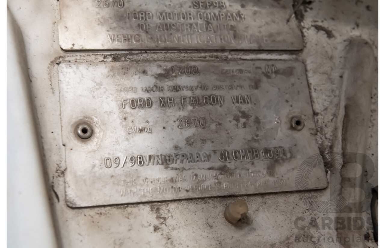 9/1998 Ford Falcon GLi Longreach Tradesman XHII Panel Van White 4.0L