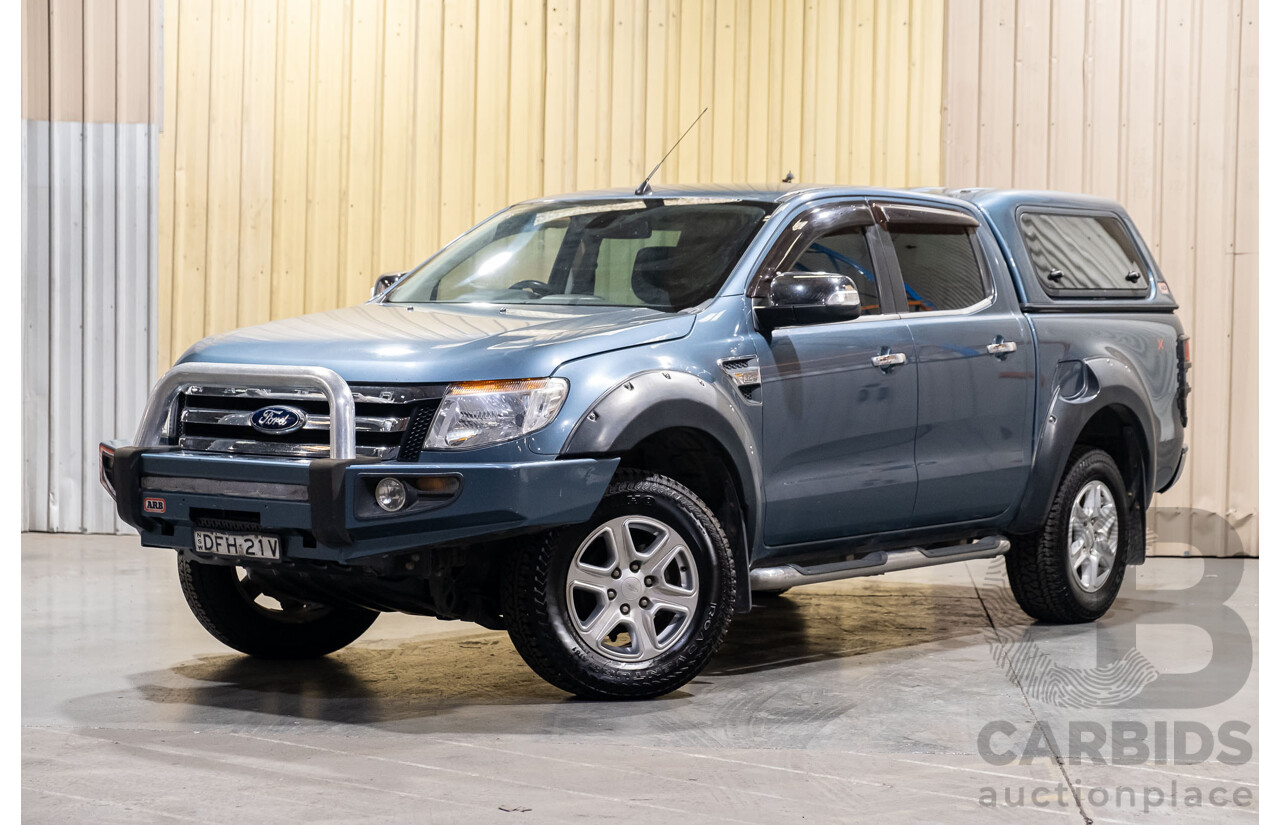 4/2012 Ford Ranger XLT 3.2 (4x4) PX 4d Dual Cab Utility Metallic Blue Turbo Diesel 3.2L