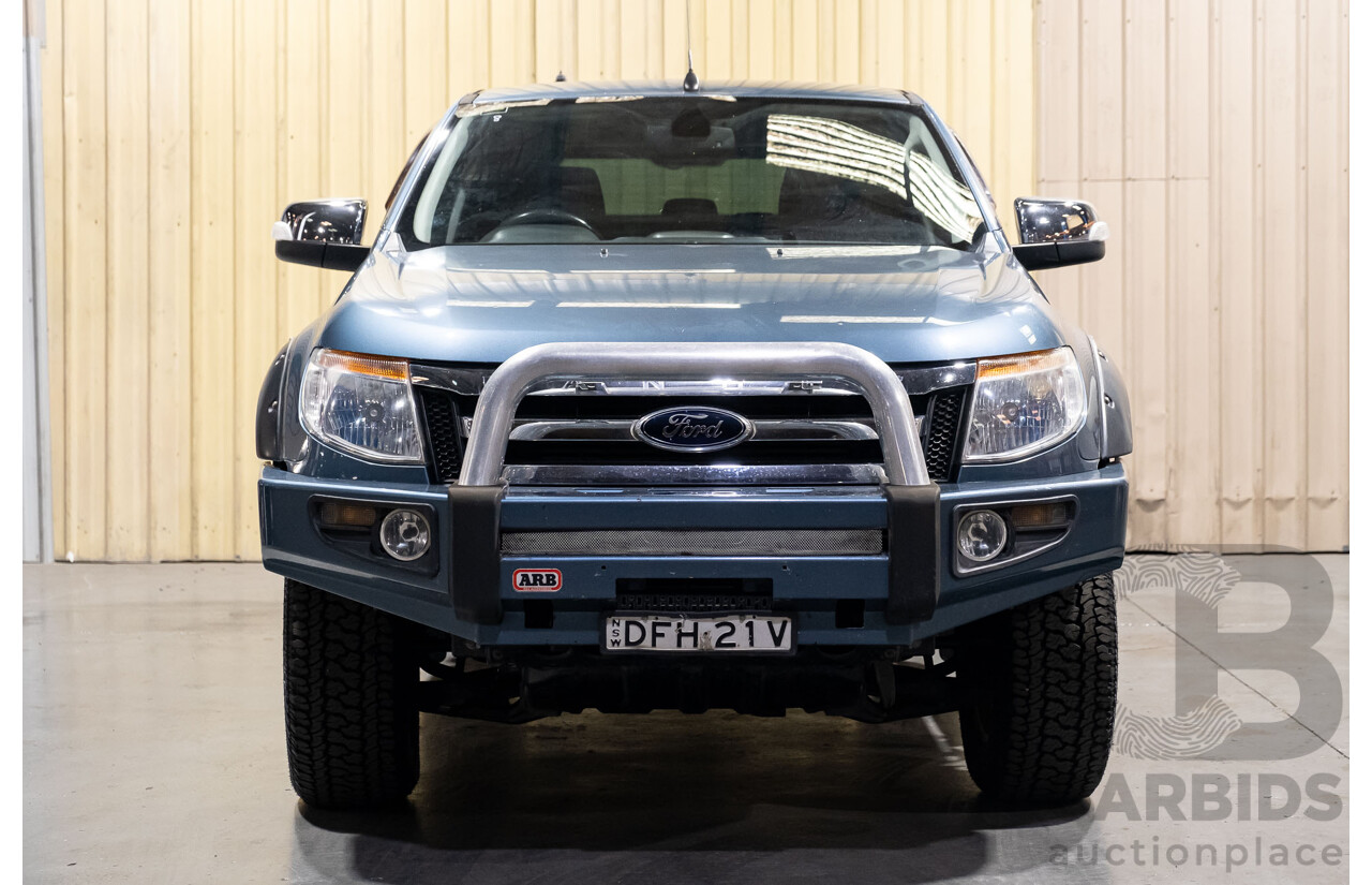 4/2012 Ford Ranger XLT 3.2 (4x4) PX 4d Dual Cab Utility Metallic Blue Turbo Diesel 3.2L