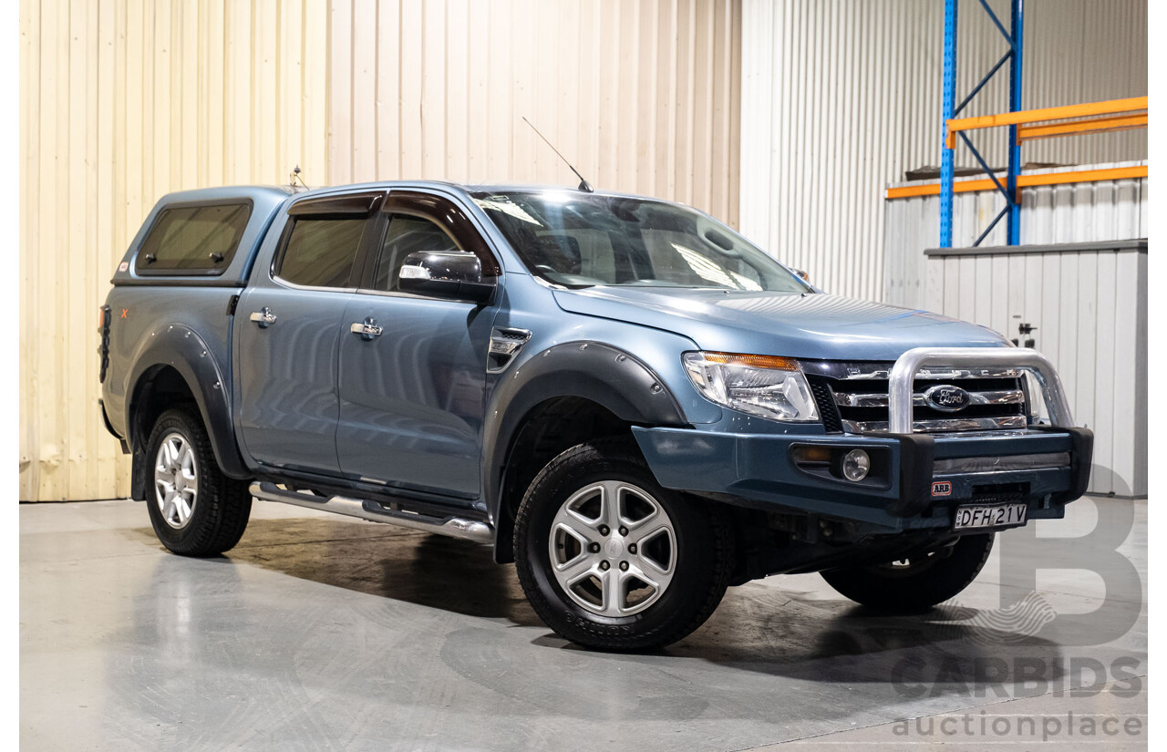 4/2012 Ford Ranger XLT 3.2 (4x4) PX 4d Dual Cab Utility Metallic Blue Turbo Diesel 3.2L