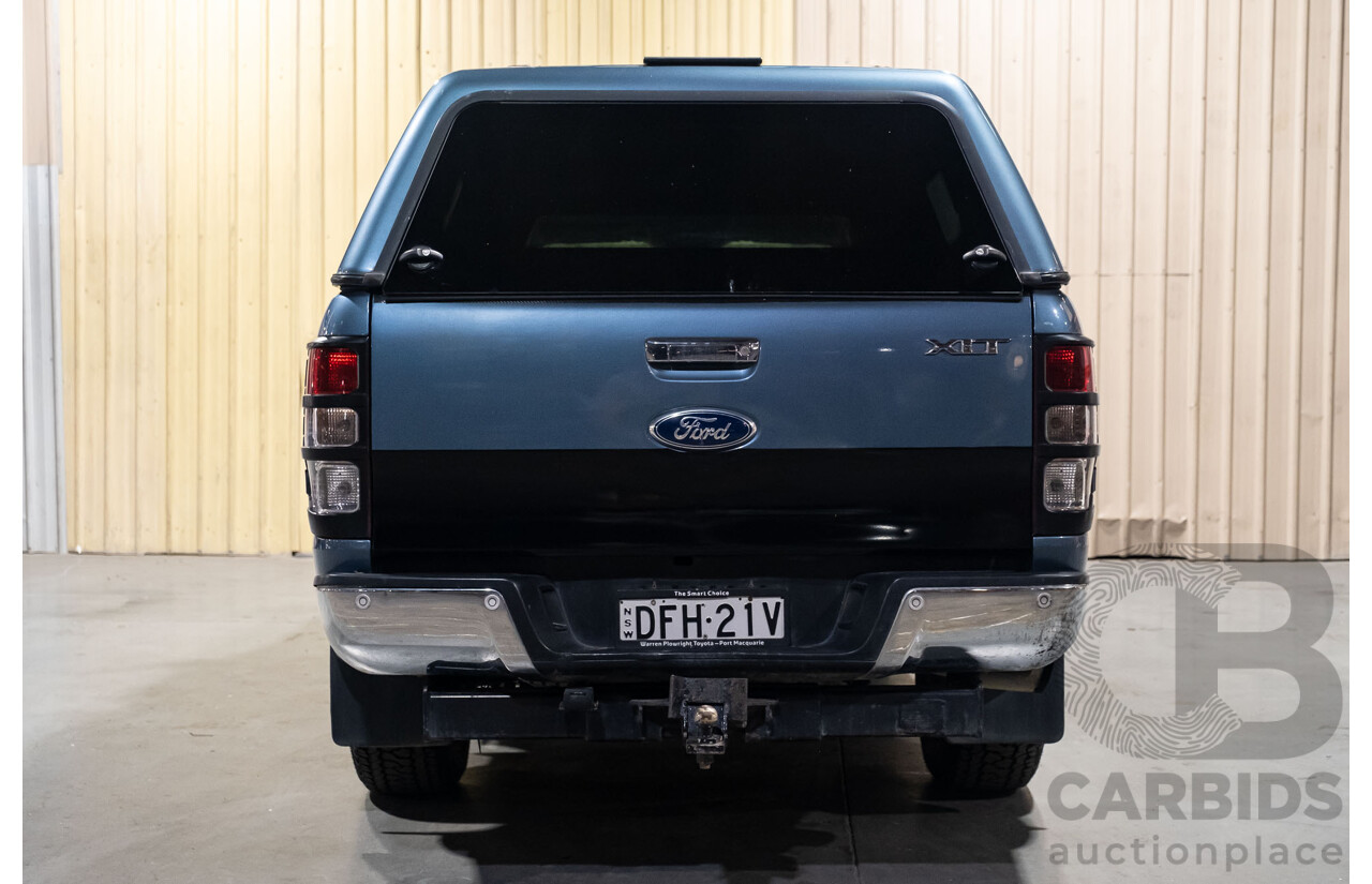 4/2012 Ford Ranger XLT 3.2 (4x4) PX 4d Dual Cab Utility Metallic Blue Turbo Diesel 3.2L