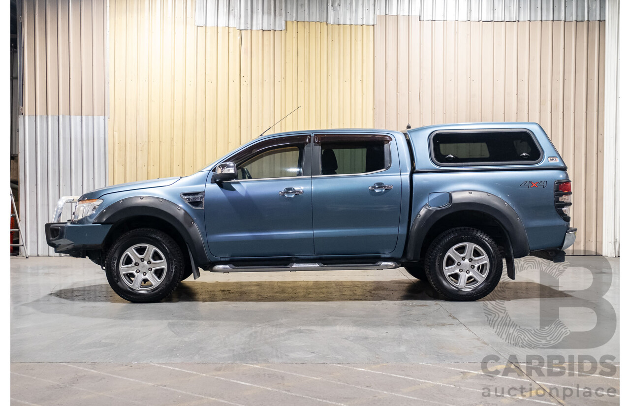 4/2012 Ford Ranger XLT 3.2 (4x4) PX 4d Dual Cab Utility Metallic Blue Turbo Diesel 3.2L