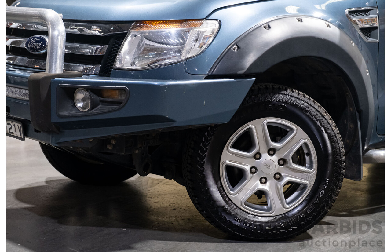 4/2012 Ford Ranger XLT 3.2 (4x4) PX 4d Dual Cab Utility Metallic Blue Turbo Diesel 3.2L