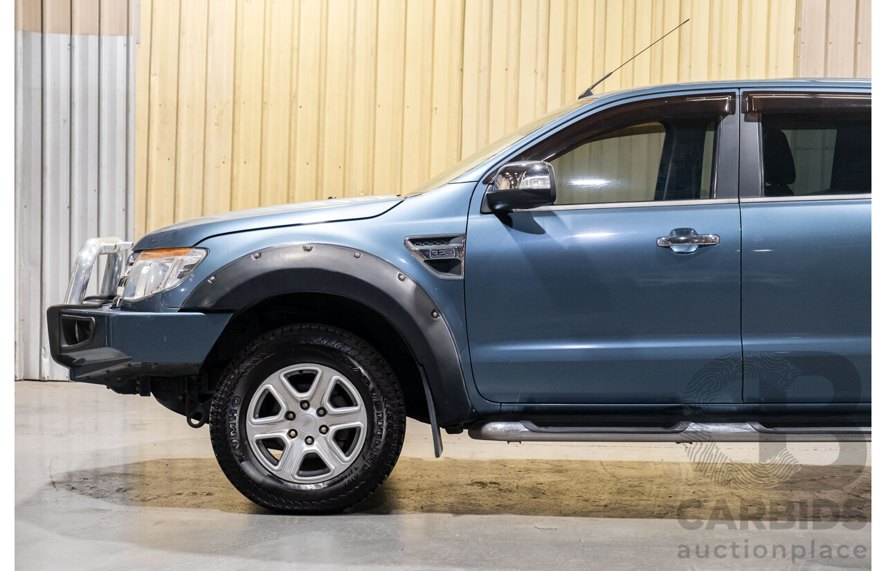 4/2012 Ford Ranger XLT 3.2 (4x4) PX 4d Dual Cab Utility Metallic Blue Turbo Diesel 3.2L