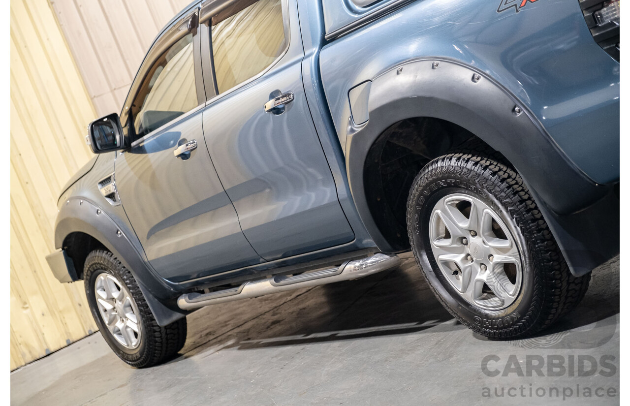 4/2012 Ford Ranger XLT 3.2 (4x4) PX 4d Dual Cab Utility Metallic Blue Turbo Diesel 3.2L