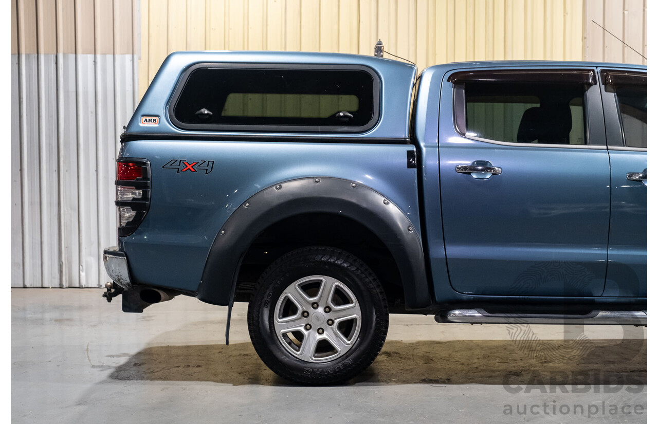 4/2012 Ford Ranger XLT 3.2 (4x4) PX 4d Dual Cab Utility Metallic Blue Turbo Diesel 3.2L