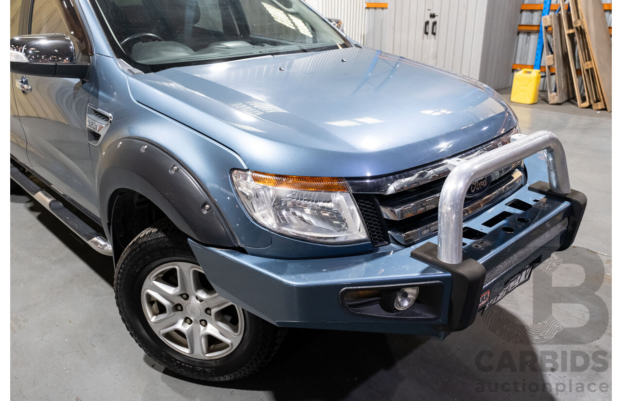 4/2012 Ford Ranger XLT 3.2 (4x4) PX 4d Dual Cab Utility Metallic Blue Turbo Diesel 3.2L