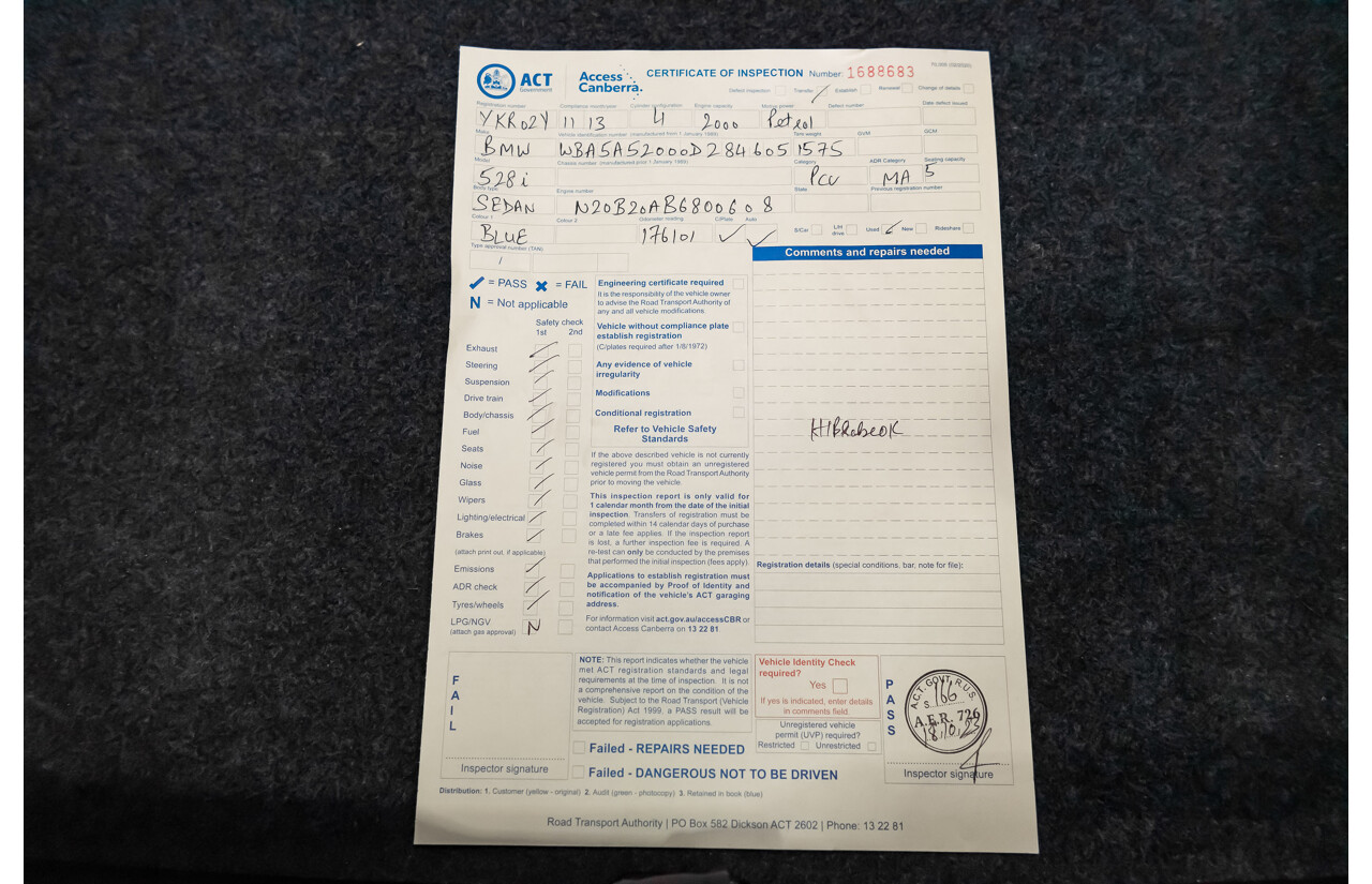 11/2013 BMW 528i M-Sport F10 MY14 4d Sedan Midnight Blue Metallic Turbo 2.0L