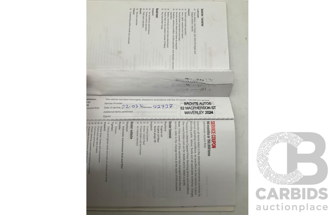 2/2016 Holden Commodore SS-V Redline VF2 4d Sedan Black Supercharged V8 6.2L - Modified