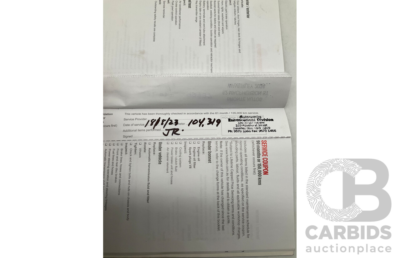 2/2016 Holden Commodore SS-V Redline VF2 4d Sedan Black Supercharged V8 6.2L - Modified