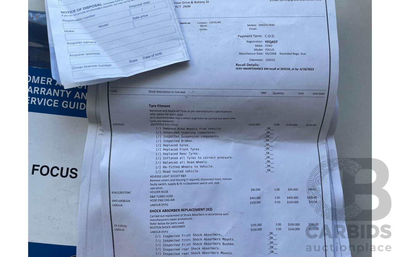 10/2008 Ford Focus TDCi LT 08 UPGRADE 5d Hatchback Grey 2.0L