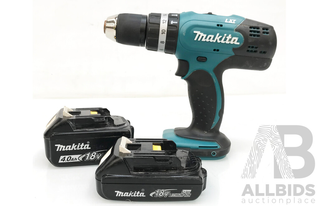 Makita (DHP453) Cordless Hammer Driver Drill with Batteries