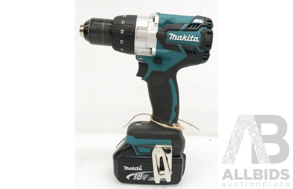Makita (DHP481) Cordless Hammer Driver Drill with Battery