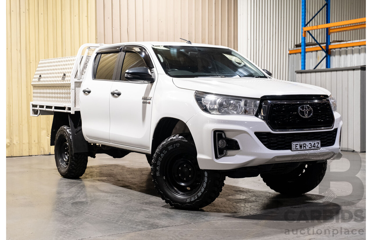 03/2019 Toyota Hilux SR (4x4) GUN126R MY19 4d Dual Cab White Turbo Diesel 2.8L