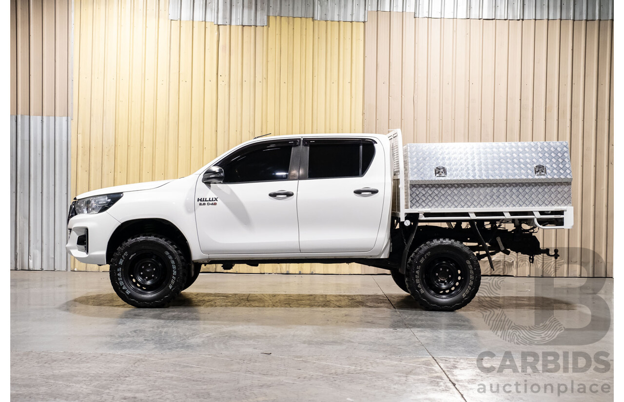 03/2019 Toyota Hilux SR (4x4) GUN126R MY19 4d Dual Cab White Turbo Diesel 2.8L