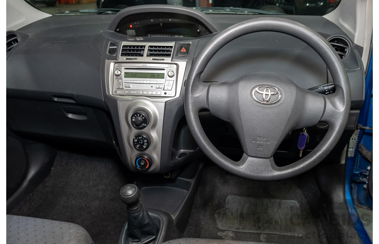 11/2009 Toyota Yaris YR NCP90R 08 UPGRADE 3d Hatchback Metallic Blue 1.3L