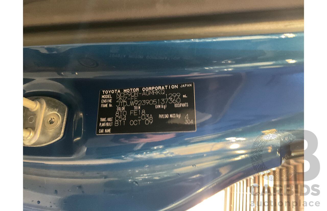 11/2009 Toyota Yaris YR NCP90R 08 UPGRADE 3d Hatchback Metallic Blue 1.3L