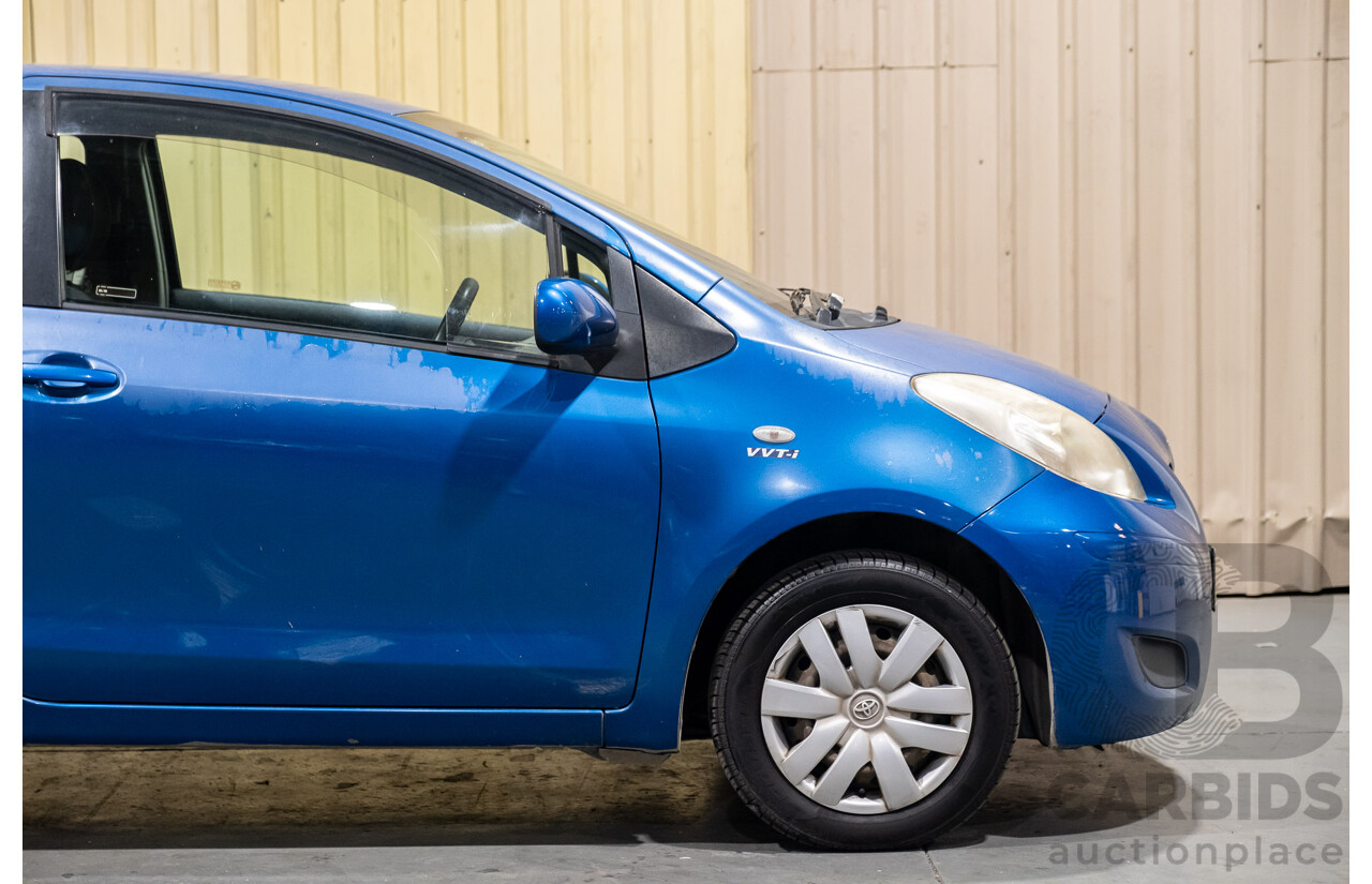 11/2009 Toyota Yaris YR NCP90R 08 UPGRADE 3d Hatchback Metallic Blue 1.3L