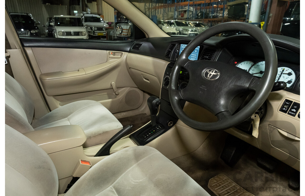 5/2002 Toyota Corolla Ascent ZZE122R 4d Sedan Silver 1.8L