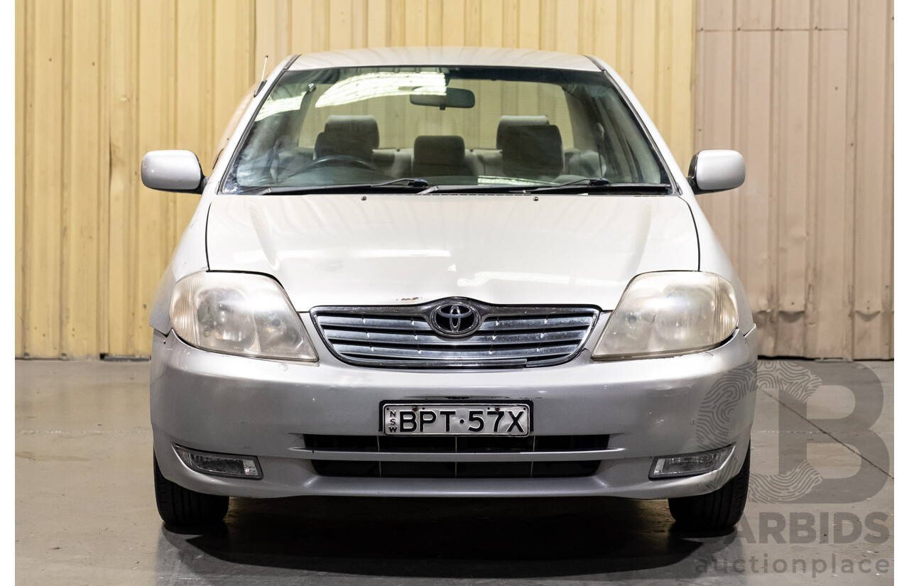 5/2002 Toyota Corolla Ascent ZZE122R 4d Sedan Silver 1.8L