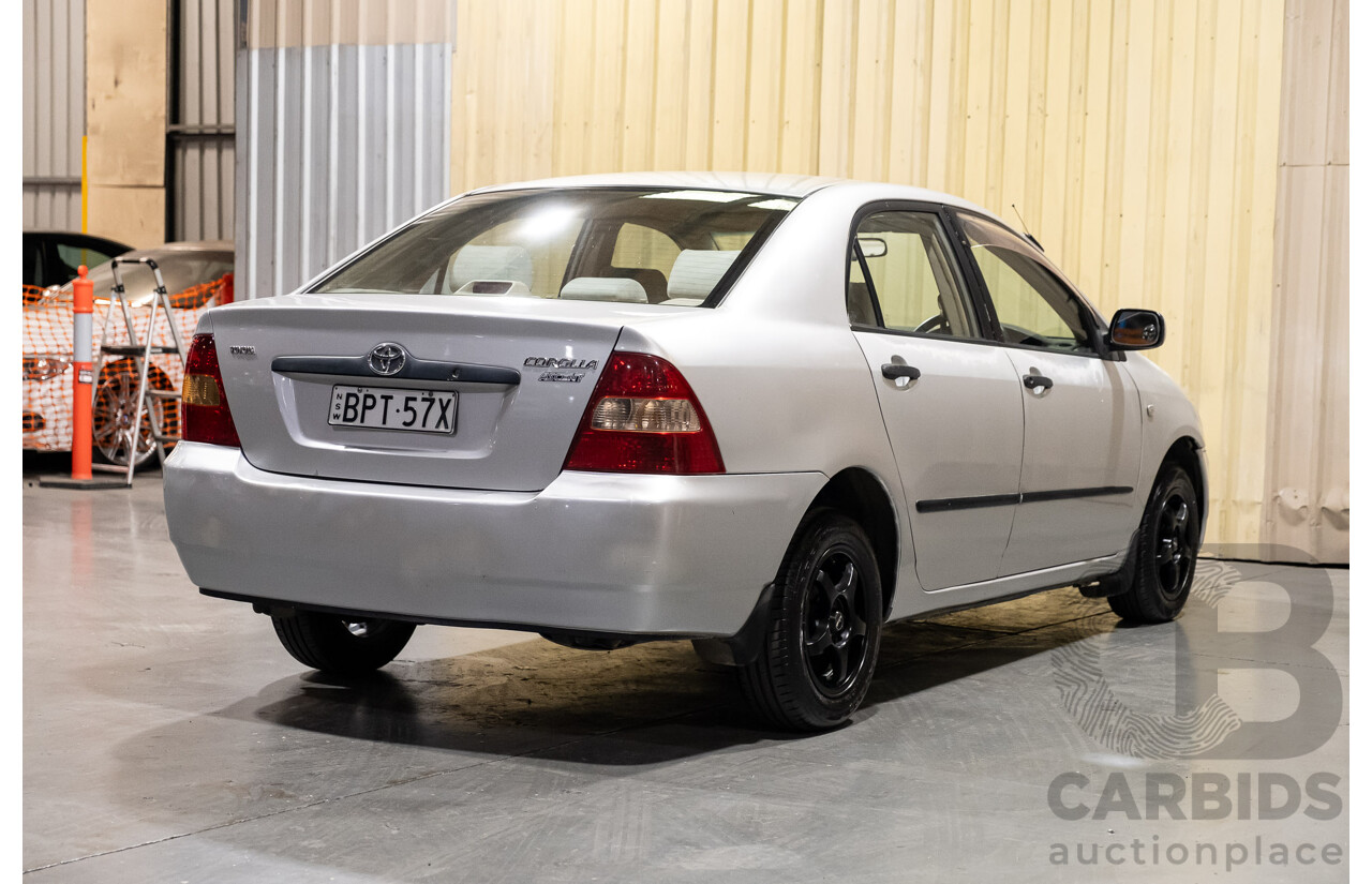 5/2002 Toyota Corolla Ascent ZZE122R 4d Sedan Silver 1.8L