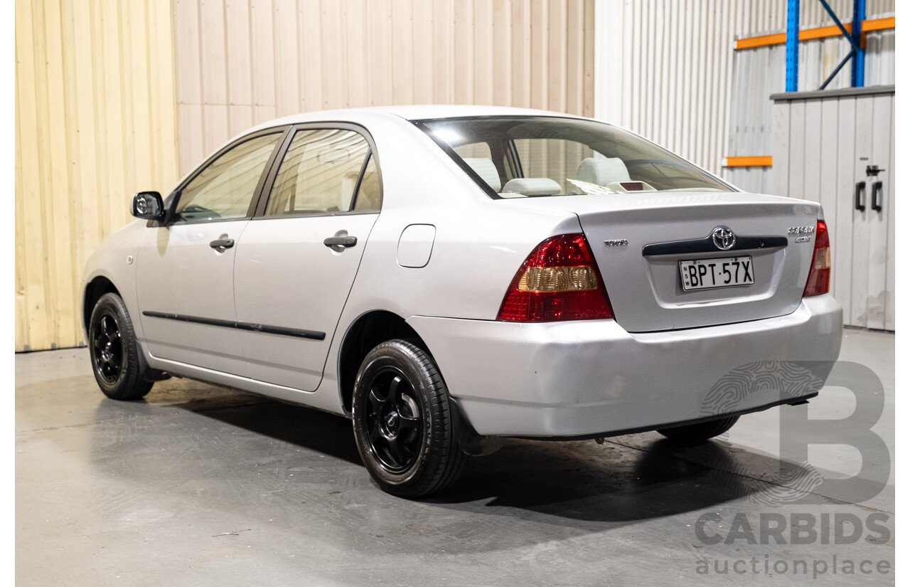 5/2002 Toyota Corolla Ascent ZZE122R 4d Sedan Silver 1.8L