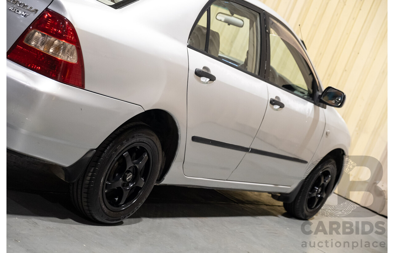 5/2002 Toyota Corolla Ascent ZZE122R 4d Sedan Silver 1.8L