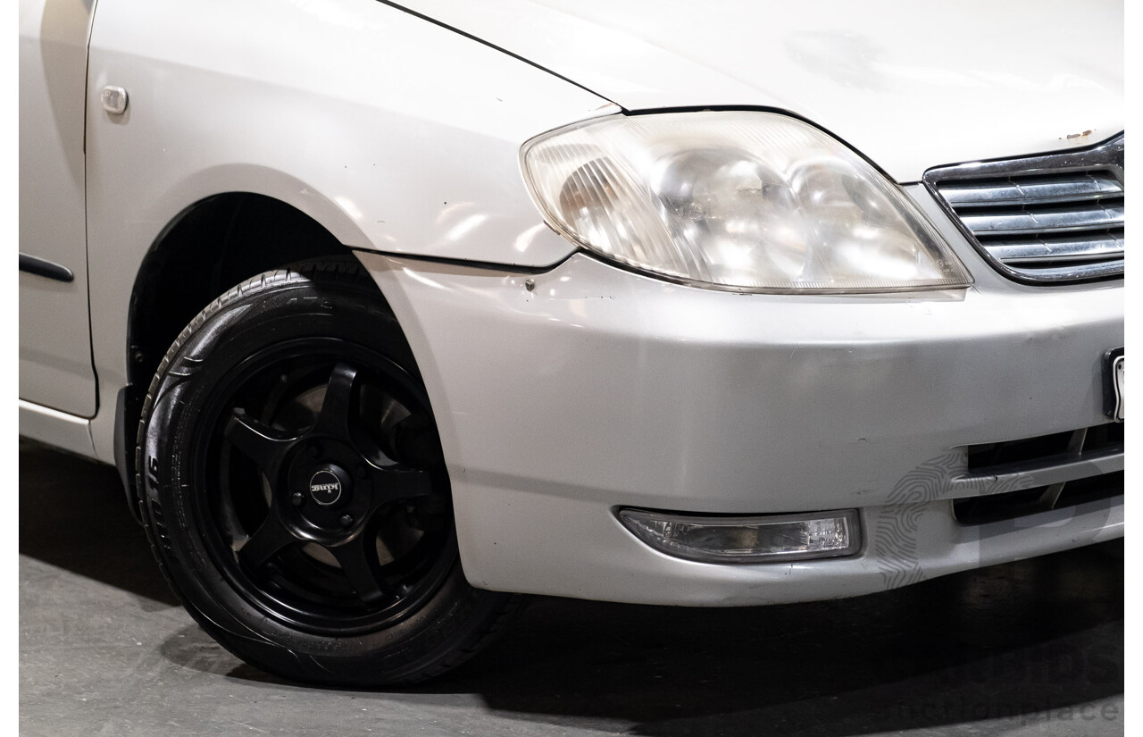 5/2002 Toyota Corolla Ascent ZZE122R 4d Sedan Silver 1.8L