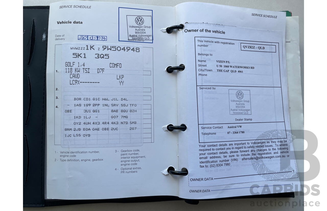 5/2009 Volkswagen Golf 118 TSI Comfortline 1K 6TH GEN 5d Hatchback Black 1.4L