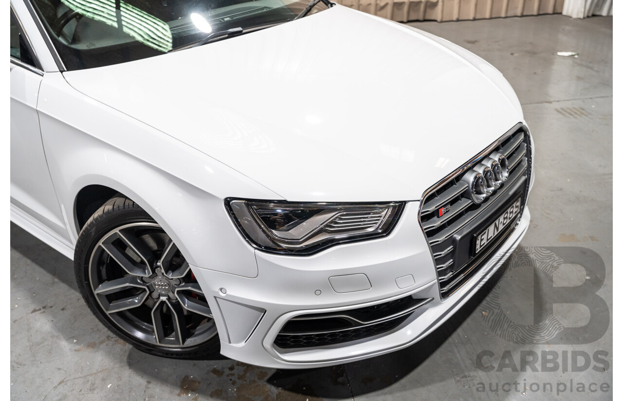 5/2015 Audi S3 Sportback 2.0 TFSI (AWD) Quattro 8V MY15 5d Hatchback White Turbo 2.0L