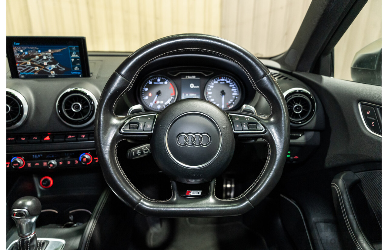 5/2015 Audi S3 Sportback 2.0 TFSI (AWD) Quattro 8V MY15 5d Hatchback White Turbo 2.0L