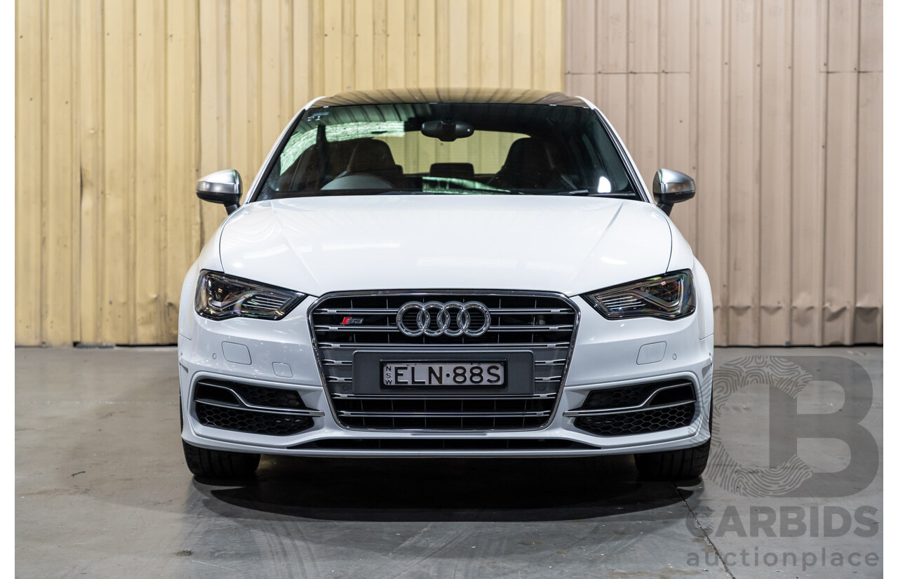 5/2015 Audi S3 Sportback 2.0 TFSI (AWD) Quattro 8V MY15 5d Hatchback White Turbo 2.0L