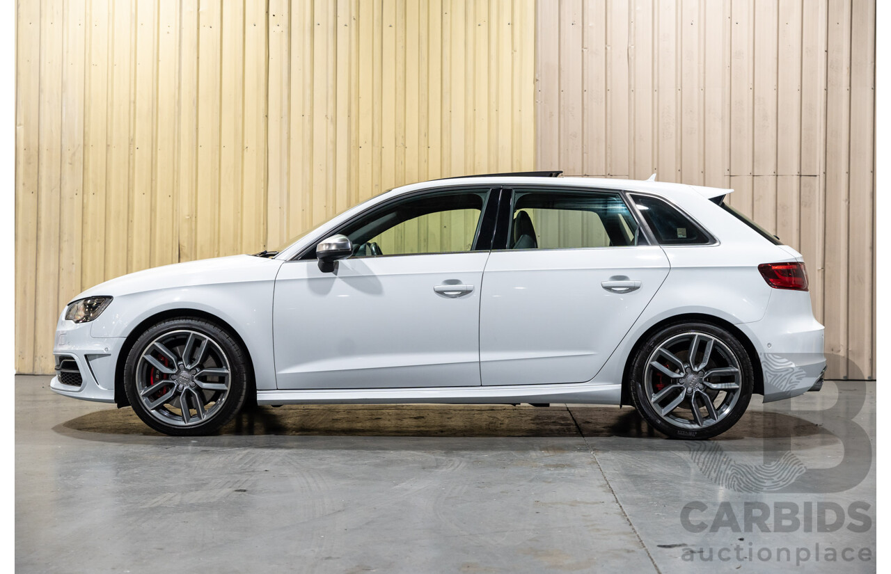 5/2015 Audi S3 Sportback 2.0 TFSI (AWD) Quattro 8V MY15 5d Hatchback White Turbo 2.0L