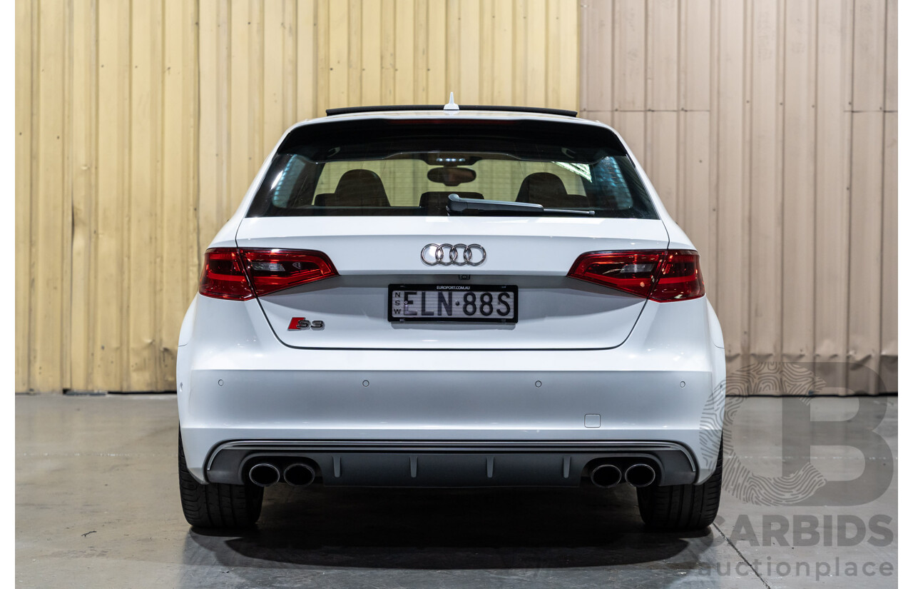 5/2015 Audi S3 Sportback 2.0 TFSI (AWD) Quattro 8V MY15 5d Hatchback White Turbo 2.0L