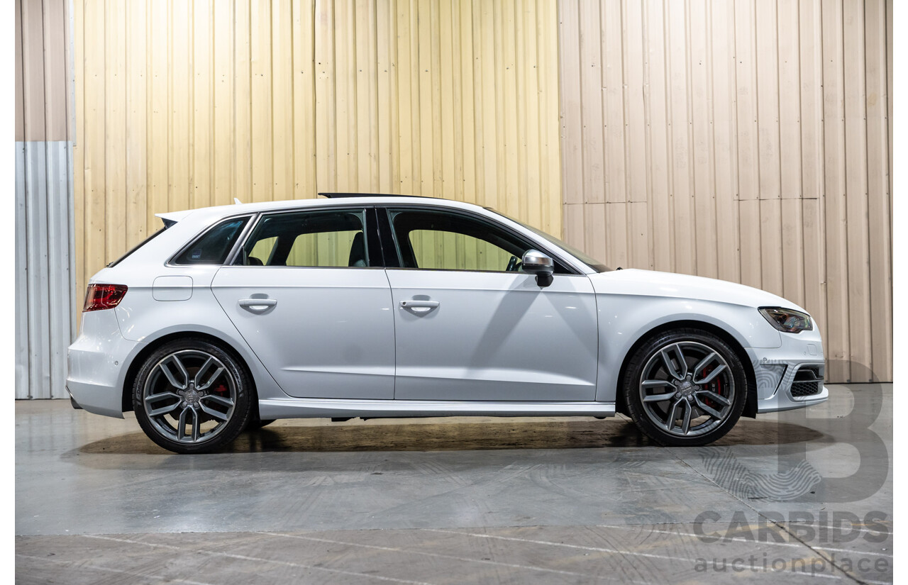 5/2015 Audi S3 Sportback 2.0 TFSI (AWD) Quattro 8V MY15 5d Hatchback White Turbo 2.0L
